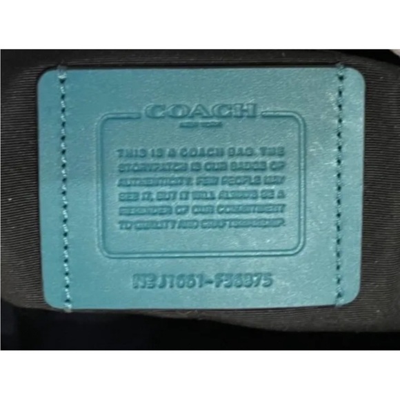 COACH PERFORATED TEAL AND BLACK DUFFLE BAG/ TRAVELING BAG - Picture 3 of 8